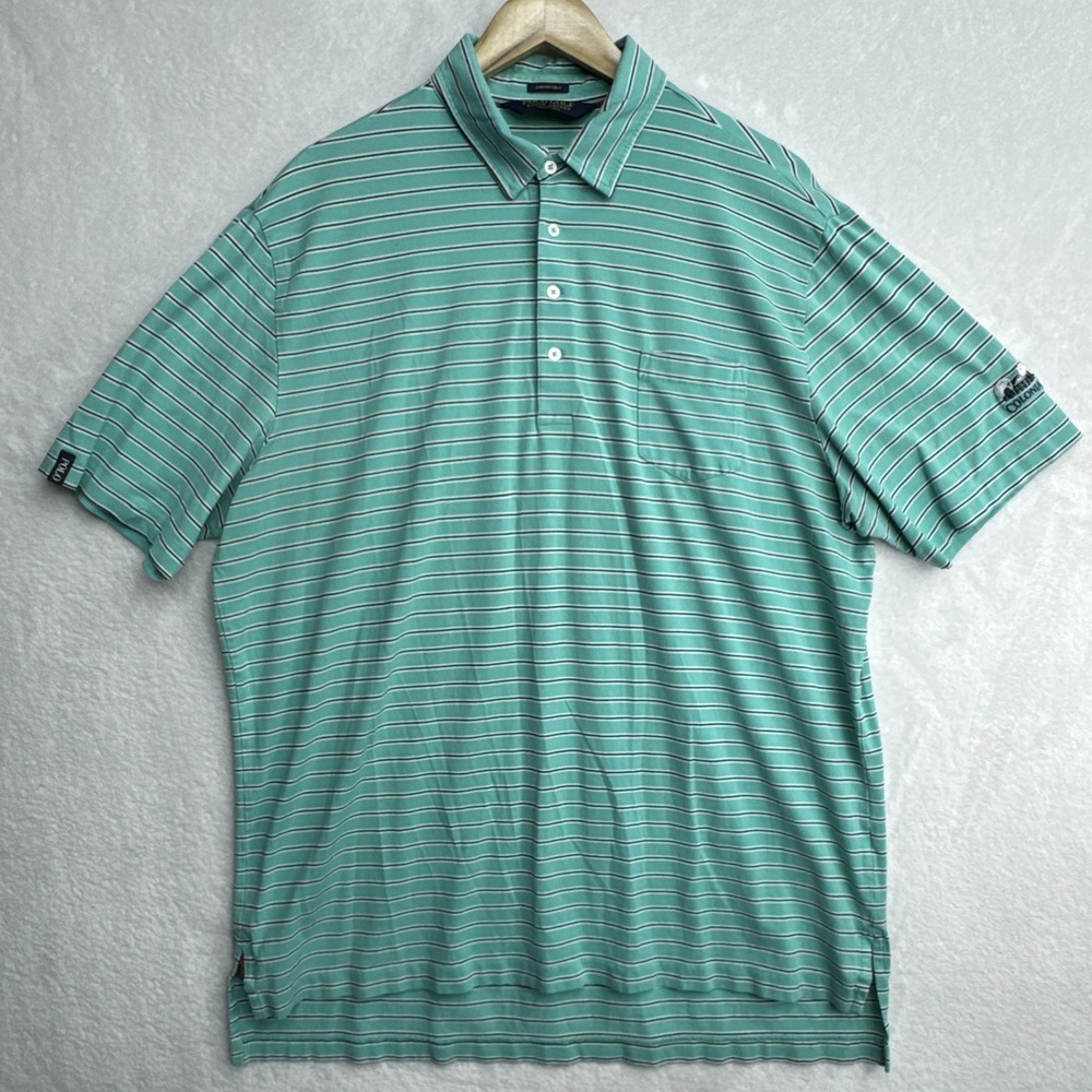 Polo Golf Ralph Lauren Mens XL Polo Shirt Stretch Lisle‎ Golfing Colonial Embr